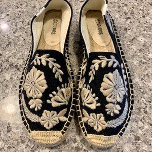 Women's Soludos Black and Tan Espadrilles Size 6